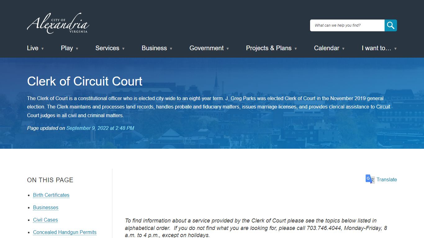 Clerk of Circuit Court | City of Alexandria, VA